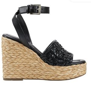 BRAND NEW MARC FISHER WOMEN's GODINA ESPADRILLE SQUARE TOE WEDGE SANDAL G1